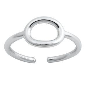 .925 Sterling Silver Oval Toe Ring Adjustable